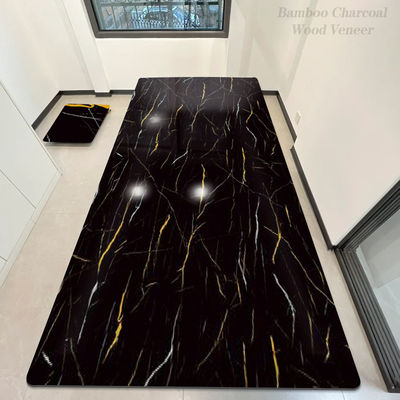 New Color PET High Gloss Marble Wall Panel Bamboo Charcoal Wood Veneer Interior Decorative Panel For Commercial Space