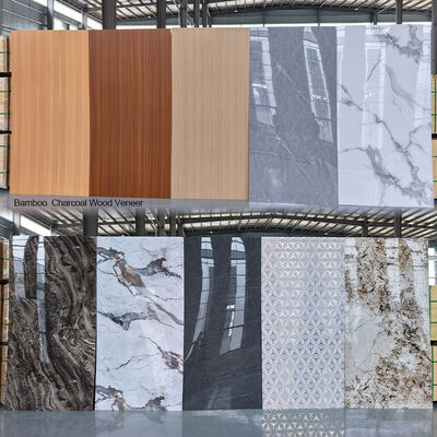 Fireproof Bamboo Charcoal Wood Veneer Wall Panel 5mm 8mm Carbon Crystal Plate Hotel Villa Interior Wall Decorative Panel