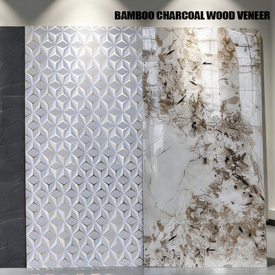 Luxury Marble Wall Panels With Bamboo Wood Fiber Veneer Are Ideal For TV Feature Walls