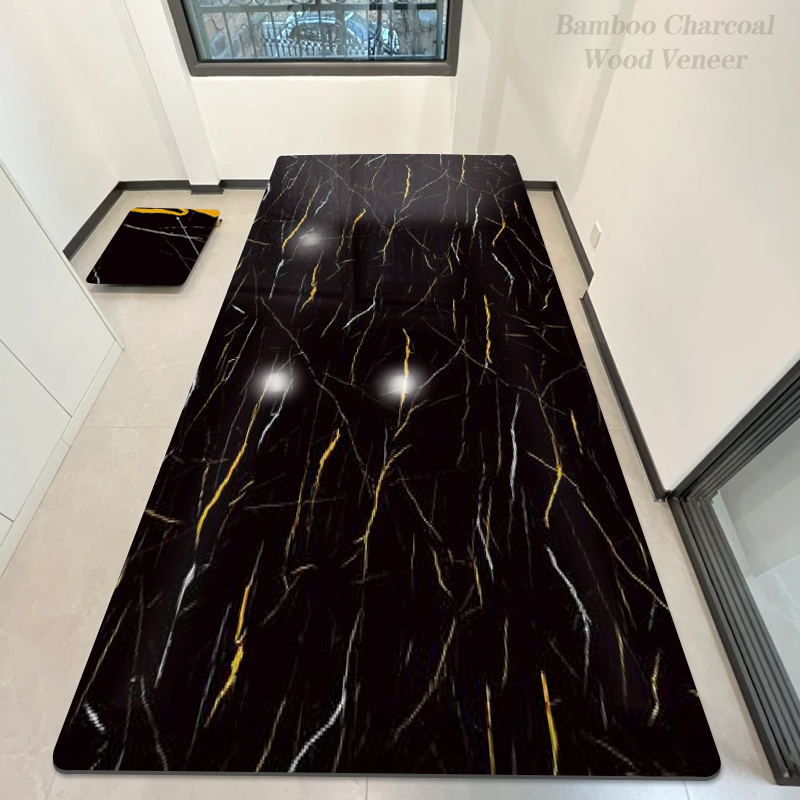New Color PET High Gloss Marble Wall Panel Bamboo Charcoal Wood Veneer Interior Decorative Panel For Commercial Space