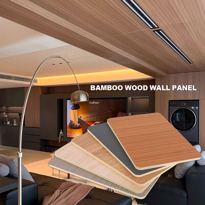 Bambusowe panele dekoracyjne z okleiny drewnianej z węglem drzewnym, wewnętrzne, dekoracyjne, ścienne panele PCV, panele ścienne PCV do hoteli, biur, sufitów podwieszanych