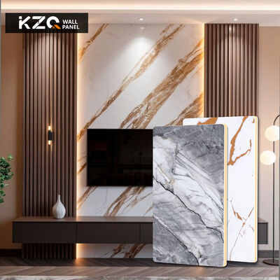 Opłata hurtowa Bamboo Wooden Veneer Fireproof Moisture-Proof Marble Wall Panel Surface Modern Design Household