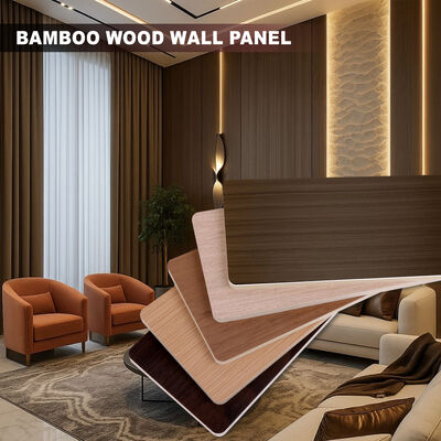 Nowoczesny Panel ścienny z drewna bambusowego wodoodporny Panel ścienny z drewna ziarnistego