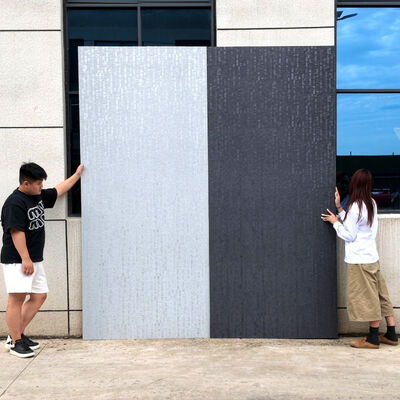 Panel ścienny z forniru bambusowego z węglem drzewnym, metaliczna tekstura tkaniny do dekoracji ścian sypialni